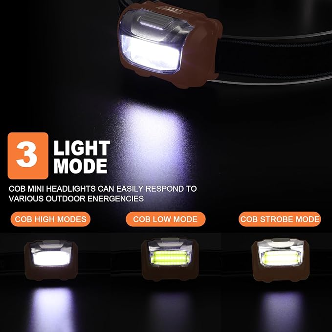 Macarrie 18 Pack LED Headlamps IPX4 Waterproof 3 Modes Headlamp Flashlight Bright Head Lights