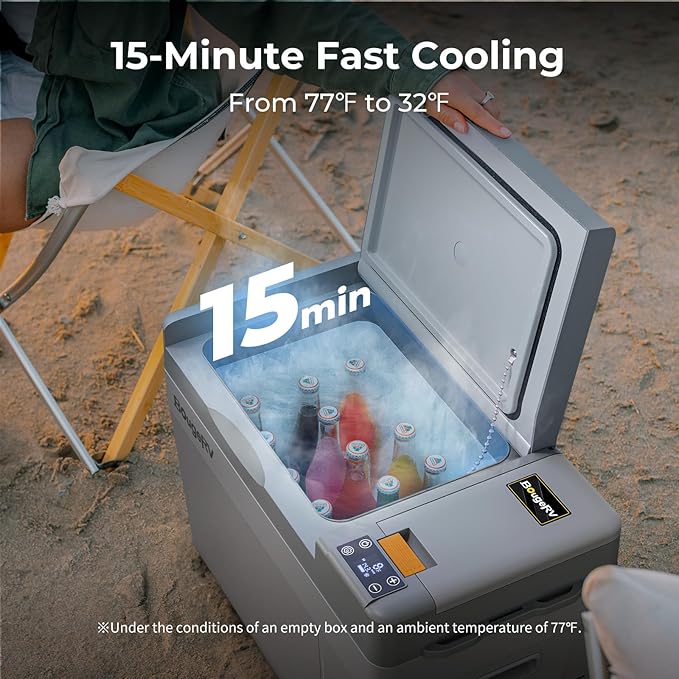 BougeRV 12 Volt Refrigerator, CRPRO 21 Quart 12V Car Fridge, Portable Freezer (-8℉~50℉), Compressor