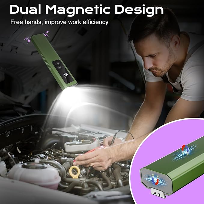 EDC Flashlight 4 in 1 Pocket Magnetic Slim Flat Flashlight High Lumens Work Light with Green Beam &