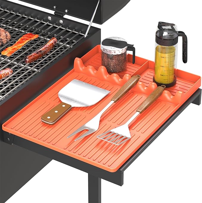Silicone Griddle Tool Mat Compatible with Blackstone, Spatula Mat with Drip Pad Blackstone Griddle