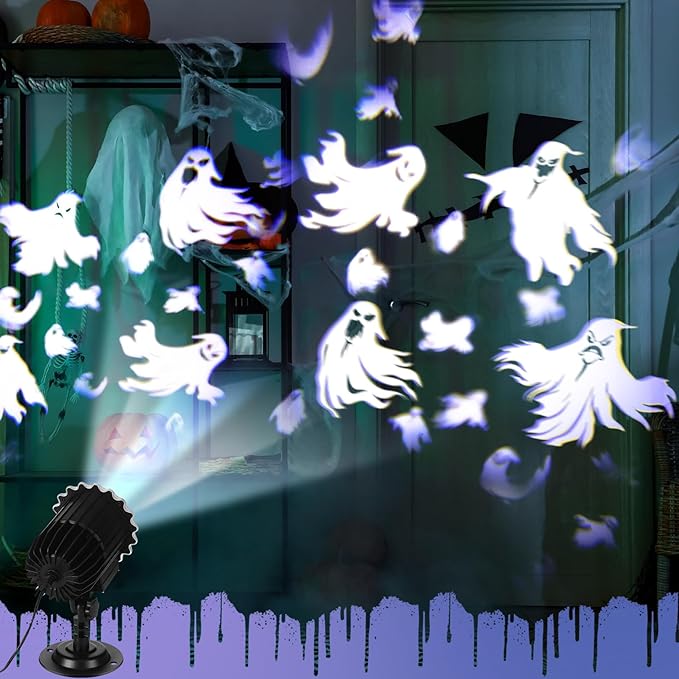 Halloween Projector Light with 1 Film Slides Holiday LED Projector Lights Outdoor Reflectors