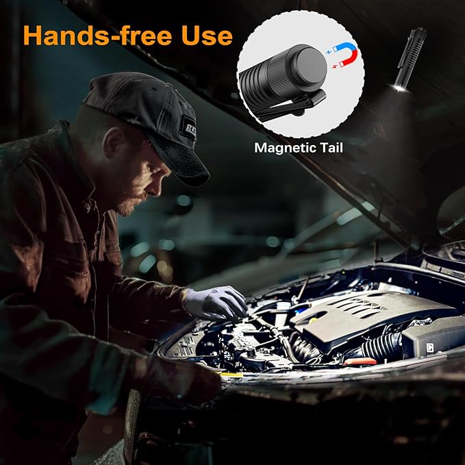 VTIGER T1A Mini Pocket EDC Flashlight with Clip,1300 Lumen Compact AA Rechargeable LED Little