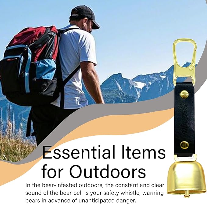 Bear Bell with Magnetic Silencer|Bear Bells for Hiking & Camping|Bear Deterrent Device with