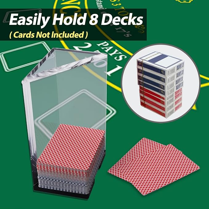 GSE Blackjack Game Combo Set with Blackjack Layout Felt, 6-Deck Automatic Card Shuffler, 8-Deck