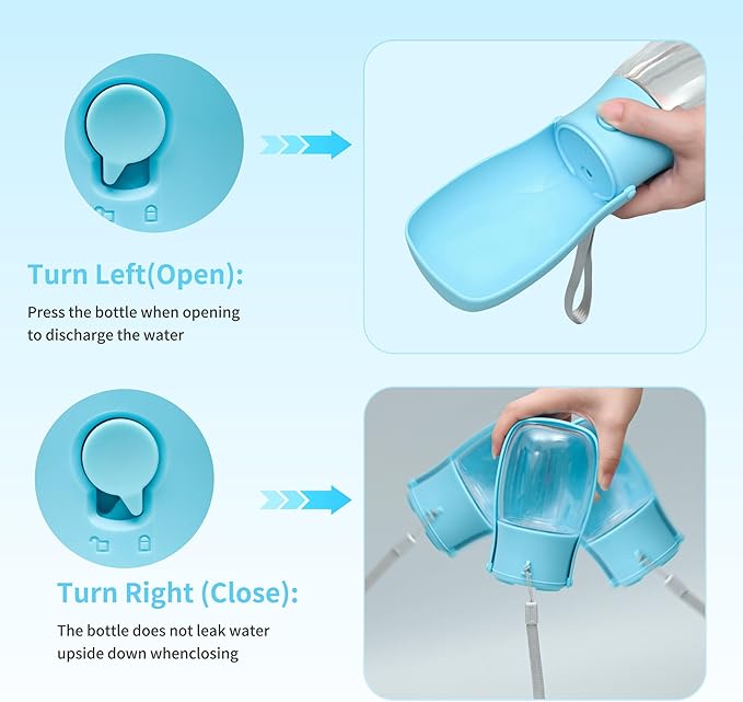 Dog Water Bottle, Leak Proof Portable Puppy Water Dispenser, Travel Puppy Water Bowl, Foldable