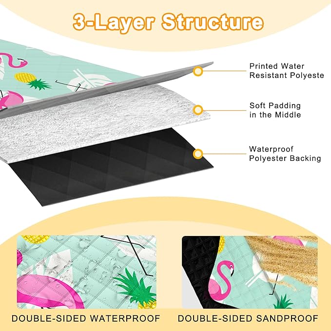 Extra Large Picnic Blanket Waterproof,80"x 80"Foldable Machine Washable Beach Blankets,Outdoor