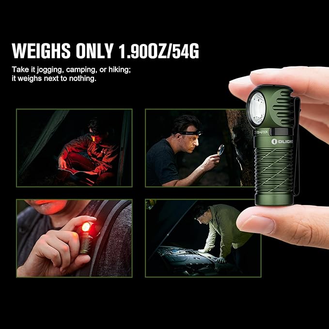 OLIGHT Perun 2 Mini Headlamp 1100 Lumens LED Head Flashlight, Rechargeable Headlight with Red Light