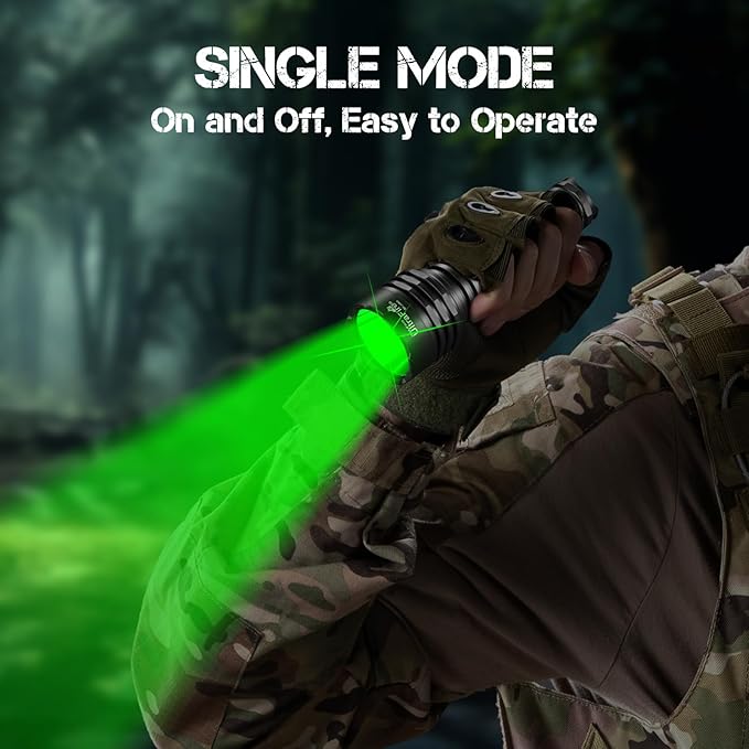 ULTRAFIRE 10W Green Hunting Flashlight 273 Yards Super Bright LED Green Flashlight for Night