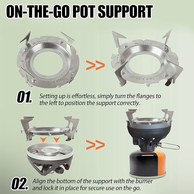 TonGass Camping Stoves Pot Support Compatible with Jetboil Stove Pots Support Stainless Steel