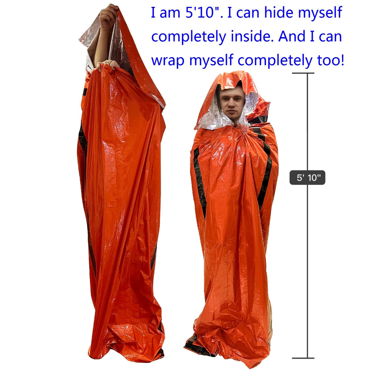 Emergency Bivy Sack Bivy Bag - Emergency Sleeping Bags 4 Pack Mylar Survival Sleeping Bag Emergency
