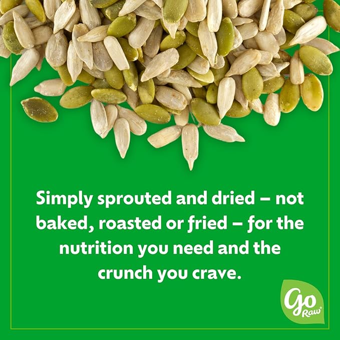 Go Raw Organic Sprouted Sea Salt Sprouted Snacking Seeds, 4 oz, 6 Pack, Pumpkin & Sunflower Seeds
