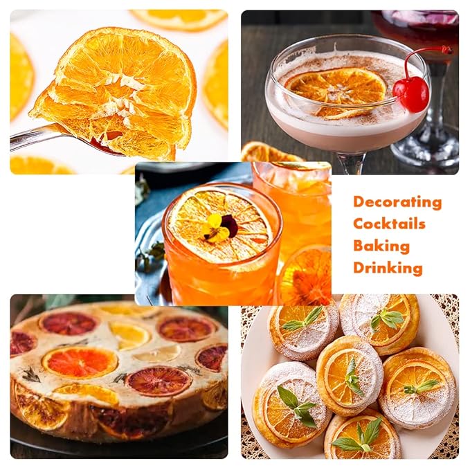 Mkostlich Dried Orange Slices, 3.52oz/100g Dehydrated Orange Slices, Natural Dried Oranges for
