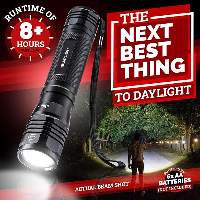 GearLight S2500 LED Flashlight - Extremely Bright, Powerful Tactical Flashlights with High Lumens