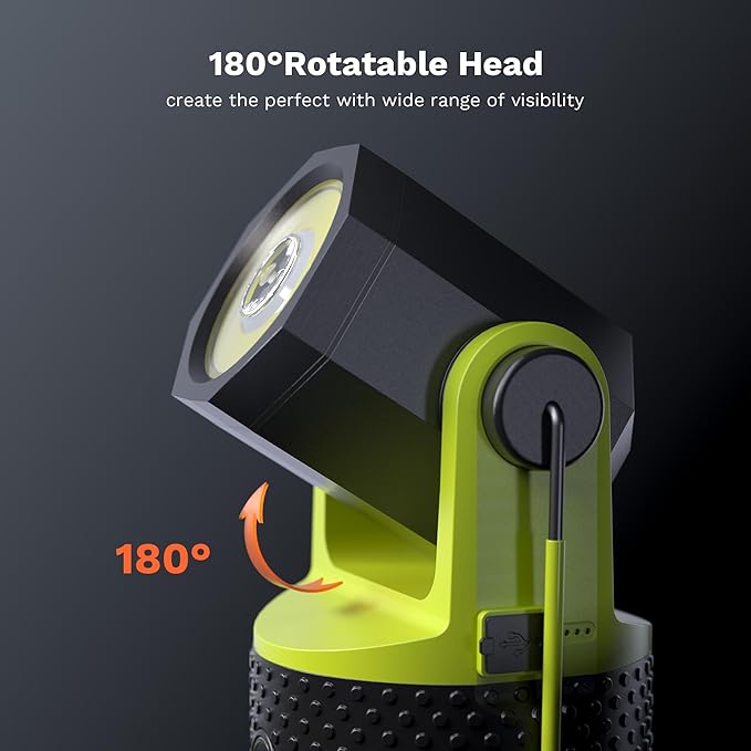 CLAKAP LED Camping Lantern, 3000Lumens Rechargeable 180°Rotatable Flashlight Lantern, Portable