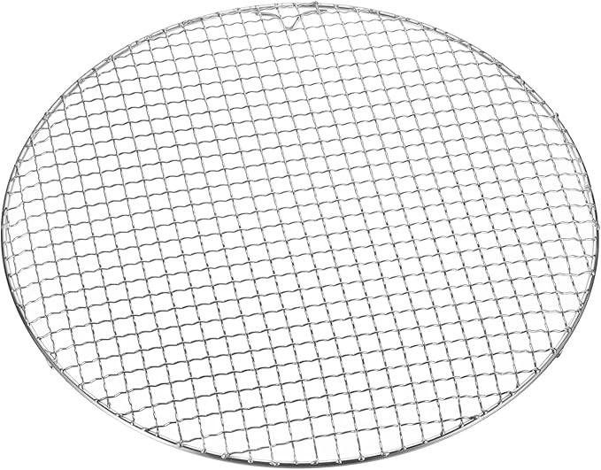 HARFINGTON Round Cooking Rack 15-inch Stainless Steel Cross Wire Barbecue Grill Net with 20mm Legs