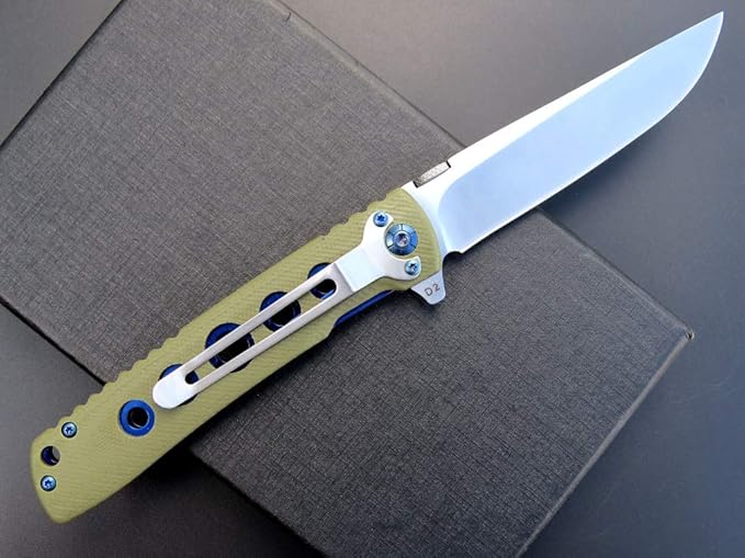Eafengrow EF27 Folding knife, D2 Steel Blade Everyday Carry, Flipper Open, Liner Lock, G10 Handle