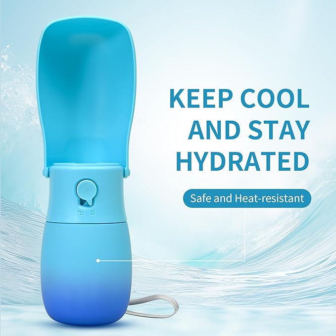 Dog Water Bottle, Travel Puppy Water Bowl, Leak Proof Portable Puppy Water Dispenser, Foldable Dog