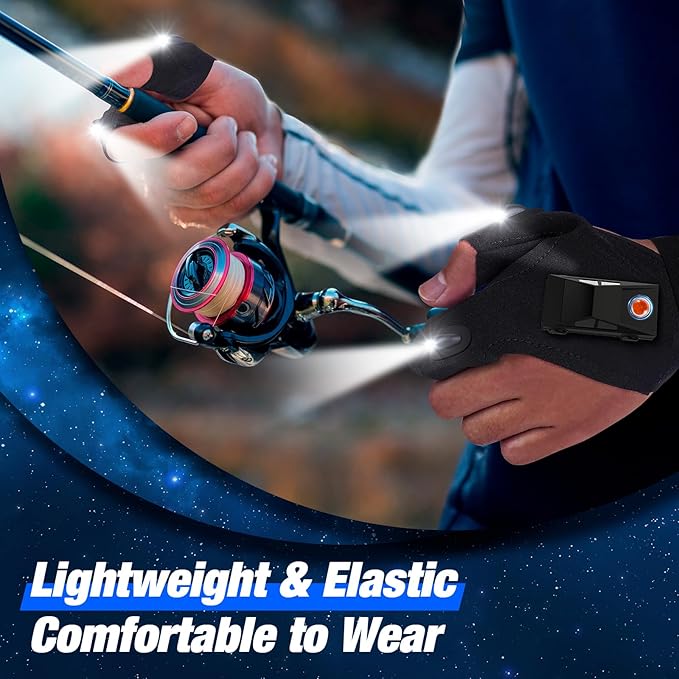 PARIGO LED Flashlight Gloves Gifts for Men Women Christmas Stocking Stuffers for Men Husband
