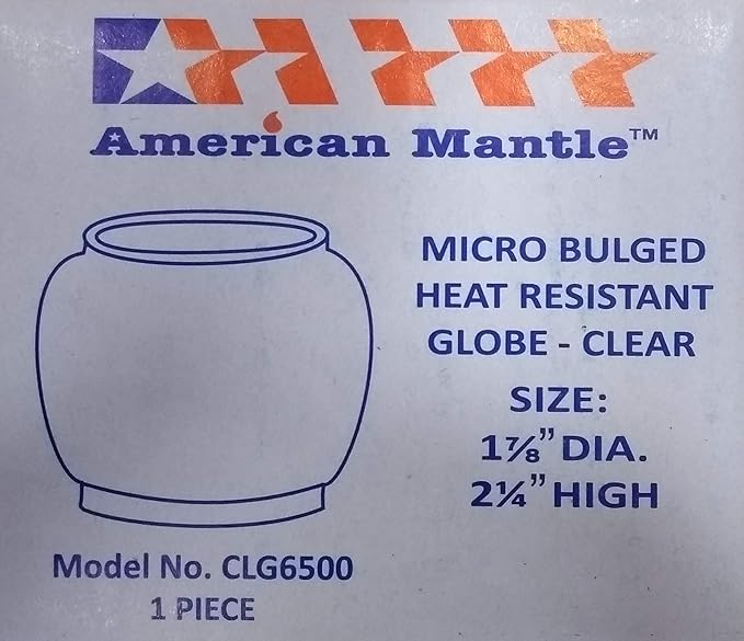AMERICAN MANTLE Lantern Globe – Clear Borosilicate Glass Replacement for CLMN Lanterns 1.88" W x