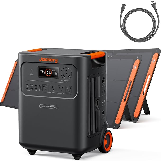 Jackery HomePower 3600 Plus Portable Power Station with 2x 200W Solar Panels, 3600W AC Output