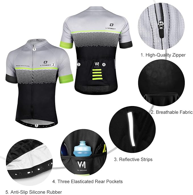 LAMEDA Men's Cycling Jersey Breathable Lightweight Bike Jersey Short Sleeve Quick Dry Moisture