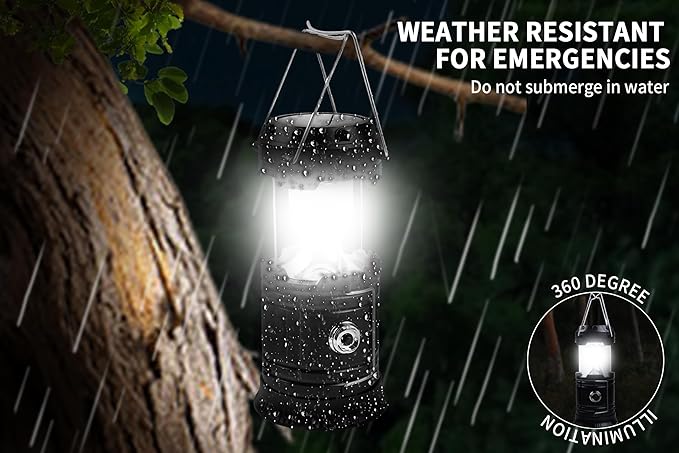 KunHe 24-Pack 1800mAh Collapsible Portable LED Camping Lantern Lightweight Waterproof USB