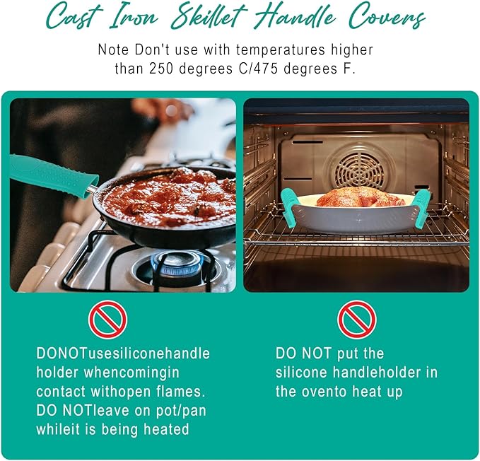Joyhalo Joyhalo Cast Iron Skillet Handle Cover, 6 Pack Pot Handle Covers Heat Resistant, Cast Iron