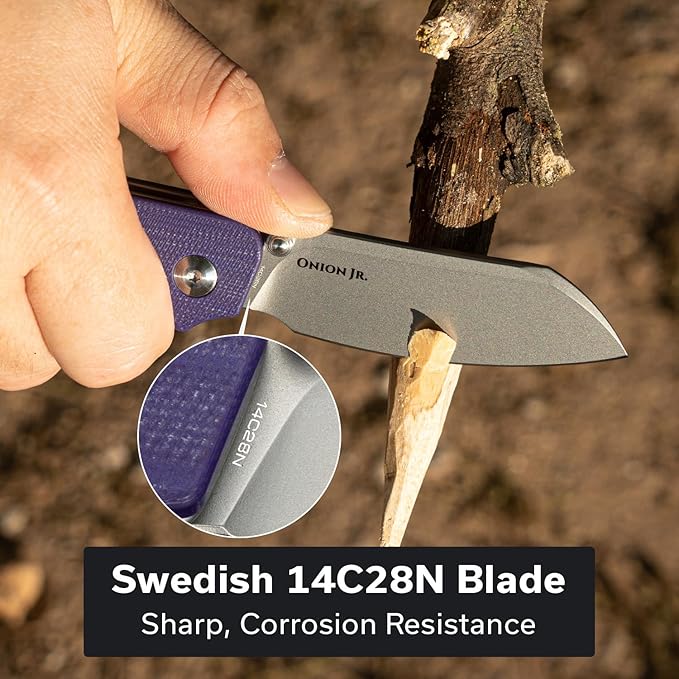CIVIVI Crabby Pocket Knife, EDC Folding Knife for Men Women with Swedish 14C28N Blade Contoured G10