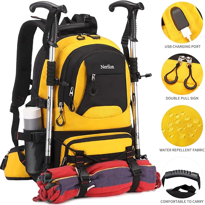 Nerlion 40L Hiking Backpack Travel Backpack for Men Women Camping Waterproof Outdoor Hiking Daypack