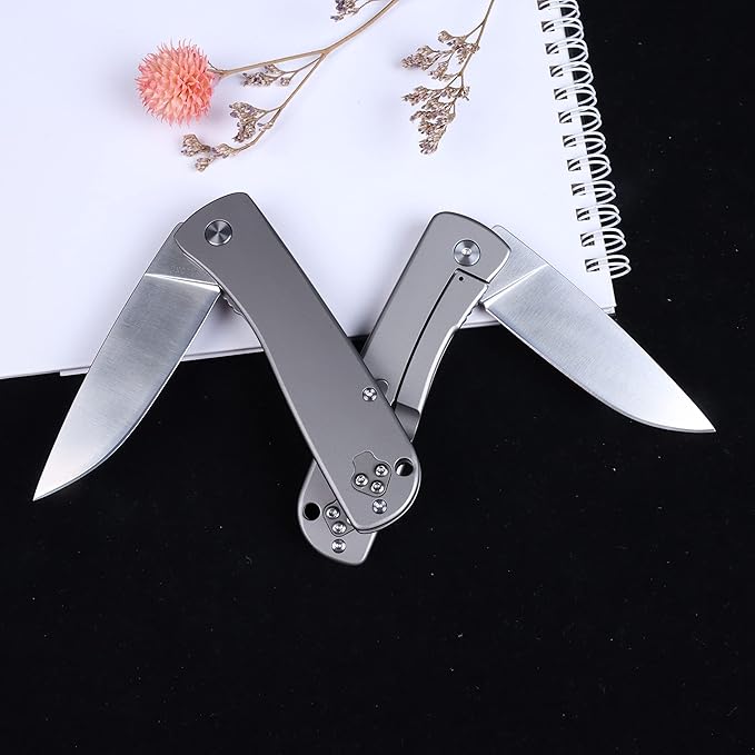 Masalong kni245 Pocket Liner Lock Flipper Knife for Men Women, Sharp Camping Hiking Hunting