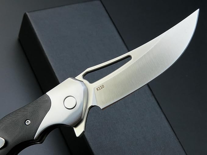 Eafengrow EF7 Folding Knife K110 Steel Blade G10& Stainless Steel Handle EDC Tool Knives for