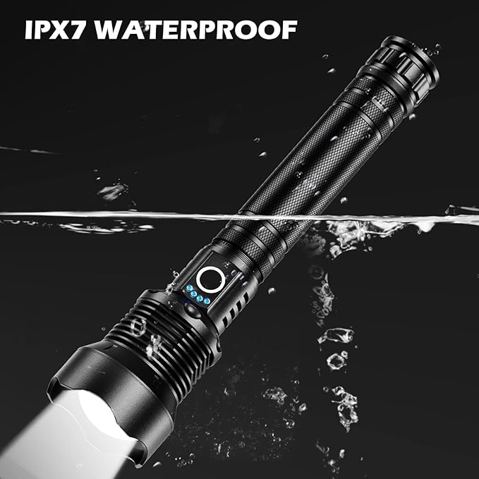 Rechargeable Flashlights 90,000 Lumens, Super Bright LED Flashlight High Lumens with USB Cable, 5