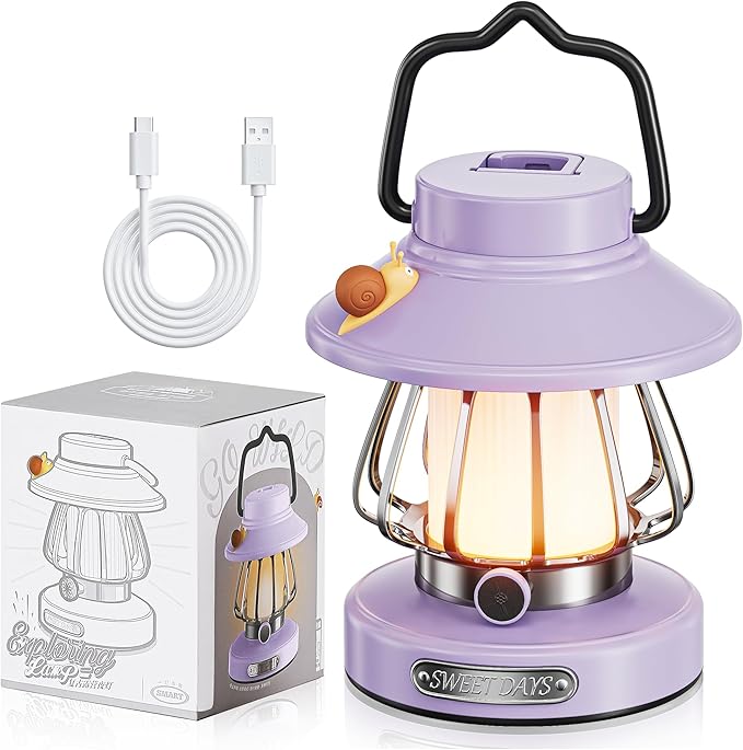 V.C Formark Kids Camping Lantern Emergency Light for Kids, Toddler Night Light with Snail Design