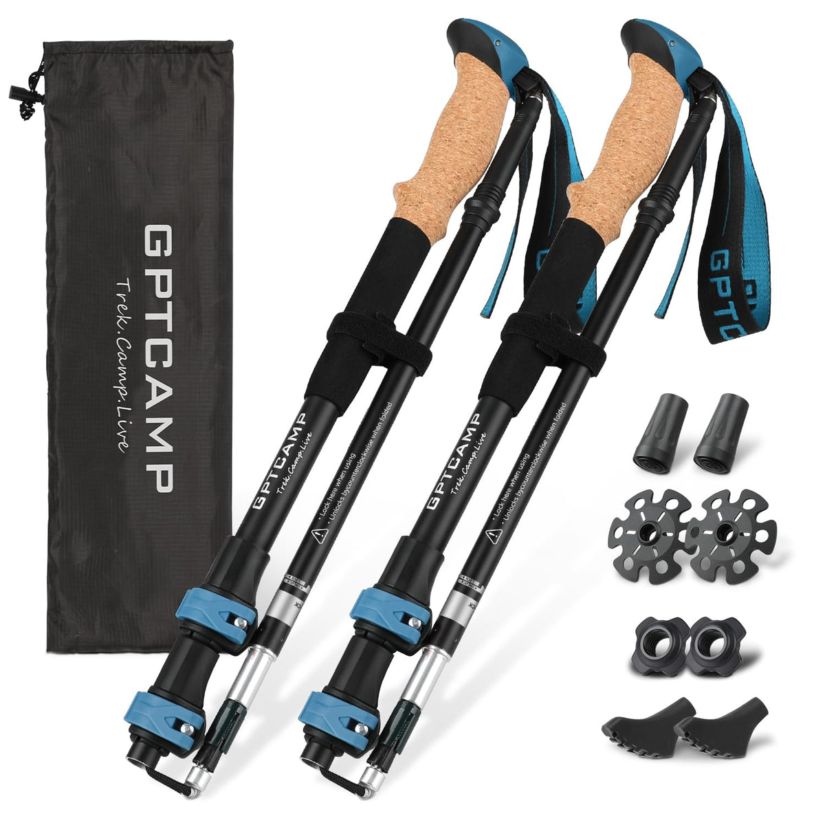 GPTCAMP Trekking Poles - Collapsible - product view 1