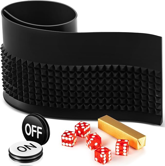 Leyndo Craps Tabletop Game Set, Includes 48"x11" Rubber Craps Diamond Pyramid Bumper, Casino Grade