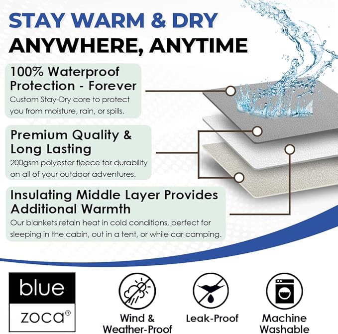 Beach Blanket Waterproof Sandproof Waterproof Blanket for Camping, Hiking, Outdoor Sporting Events
