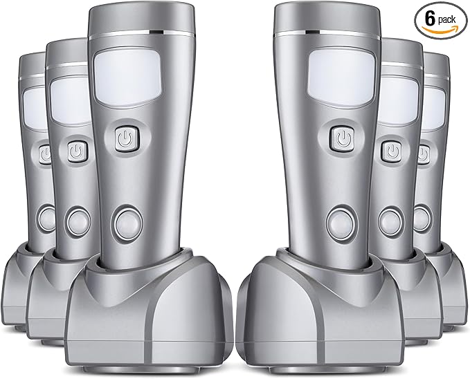 Enhon 6 Pack 4 in 1 LED Emergency Lights for Home Power Failure, Rechargeable Plug in Flashlight