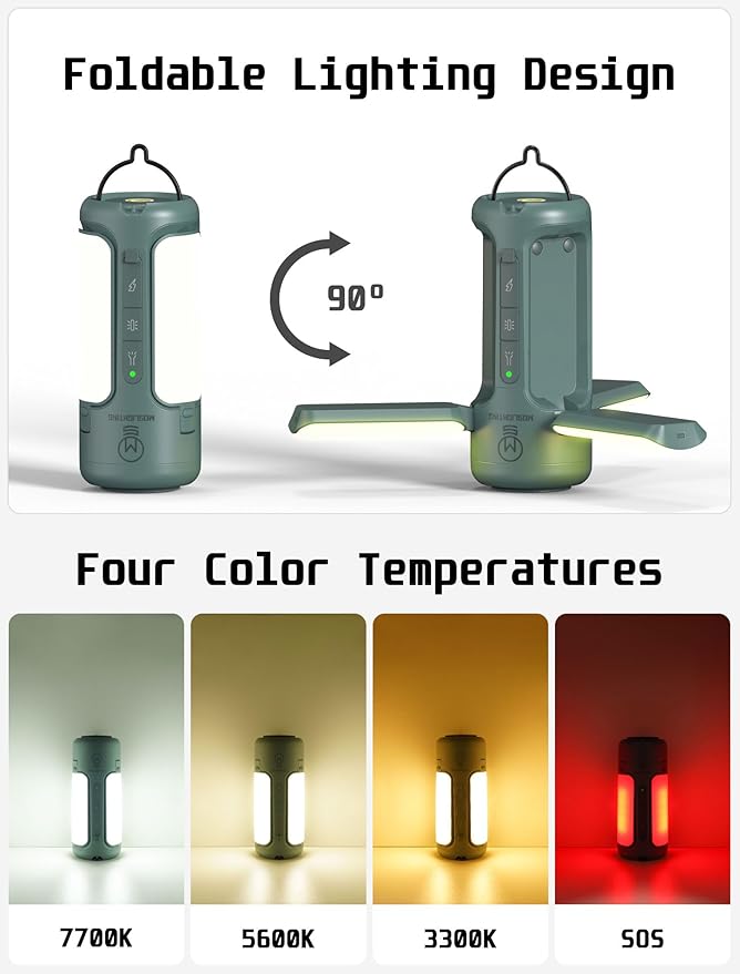 Foldable Camping Lantern with Bluetooth Speaker, Portable Flashlight, LED Folding Tent Lights