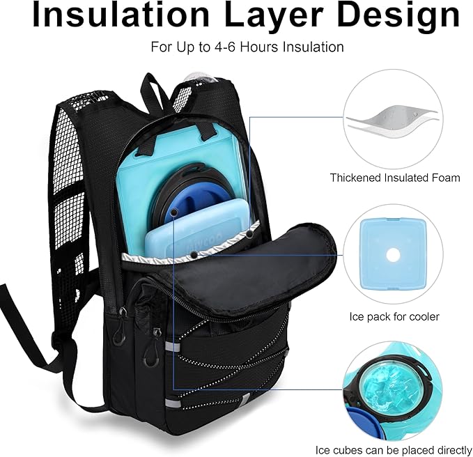 Hydration Backpack - Lightweight Water Backpack with 2L Water Bladder Bag, Running Hydration Vest