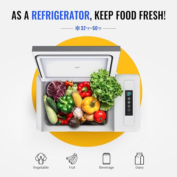 BougeRV 12 Volt Refrigerator With 23 Quart Cover, 12V Car Fridge 23 Quart Portable Freezer
