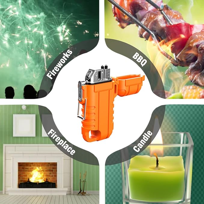 Waterproof Electric Lighter with 360°Flexible Long Neck, Outdoor Windproof Arc Lighter USB