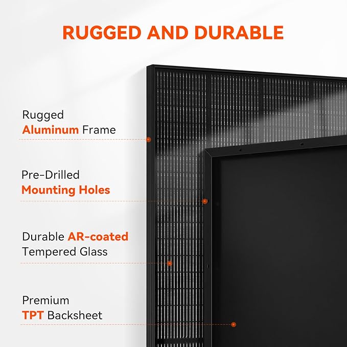 RICH SOLAR 250 Watt 24 Volt 16BB Cell Monocrystalline Solar Panel N-Type Cells High Efficiency