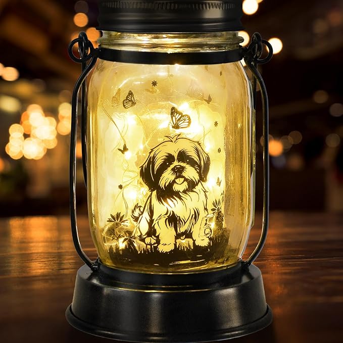 Maltese Dog Gifts for Women/Men Maltese Solar Lanterns Birthday Dog Lovers Lantern Pet Loss Dog