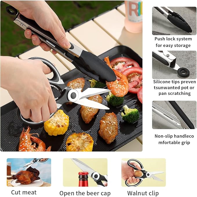 Camping Essentials, Evanda Camping Cooking Utensils, Travel Essentials, Portable Camping Kitchen