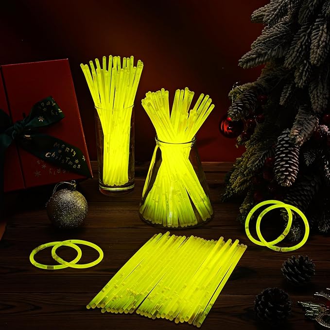 Hanaive 300 Pcs Glow Sticks Bulk 8 Inch Glow in The Dark Party Favors Neon Bracelets and Necklaces