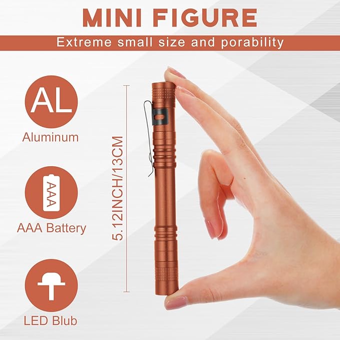 Hortsun 10 Pcs Mini Flashlight Bulk LED Pen with Pocket Small Flashlight with Clip for Outdoor