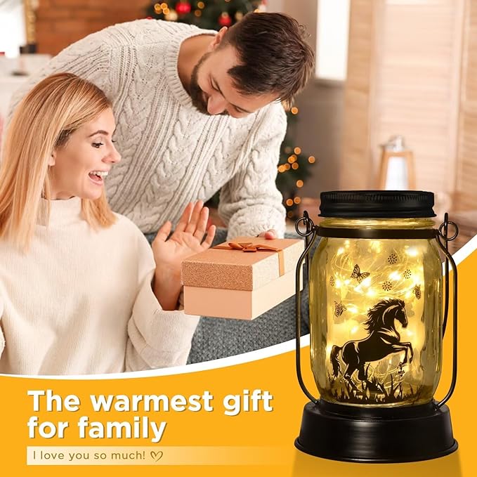 Horse Gifts for Women/Men Horse Lovers Solar Lantern Mom Birthday, Mothers Day, Christmas Gifts