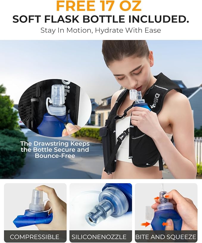 Running Vest for Women Men, Lightweight Hydration Runner Vest with Transparent Waterproof Phone