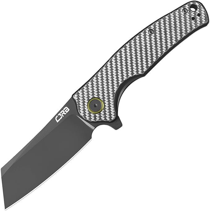 CJRB Crag Folding Pocket Knife, 3.43" AR-RPM9 Steel Blade Carbon Fiber Handle EDC Knife with Pocket