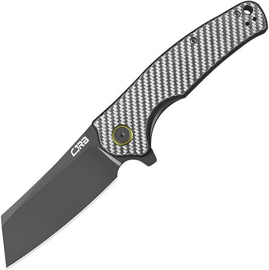 CJRB Crag Folding Pocket Knife, 3.43" AR-RPM9 Steel Blade Carbon Fiber Handle EDC Knife with Pocket